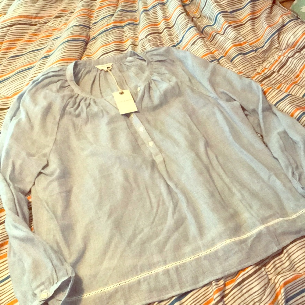 Lucky brand long sleeve thin blouse size L